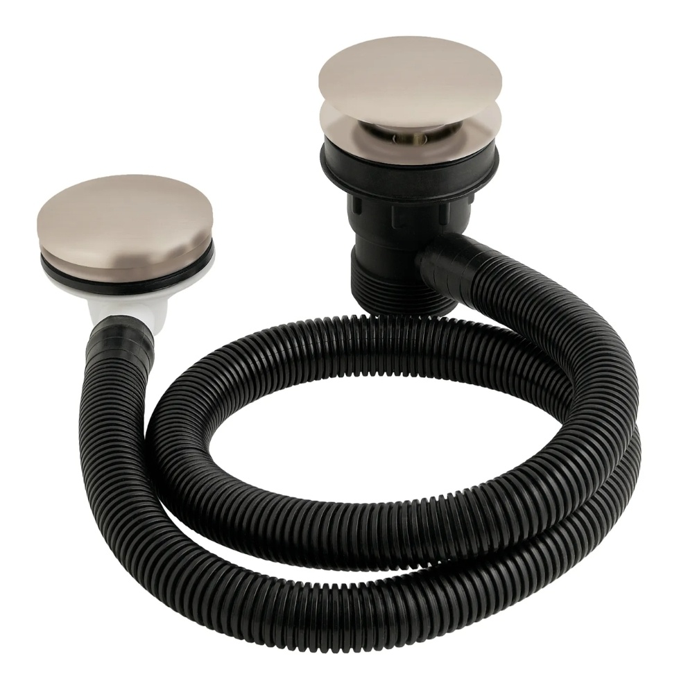 BC Designs Brushed Nickel Concealed Click Clack Bath Waste & Overflow